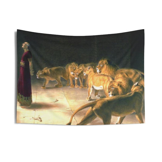 Daniel Answer To The King In The Lions Den By Briton Riviere Wall Tapestry - Art Unlimited