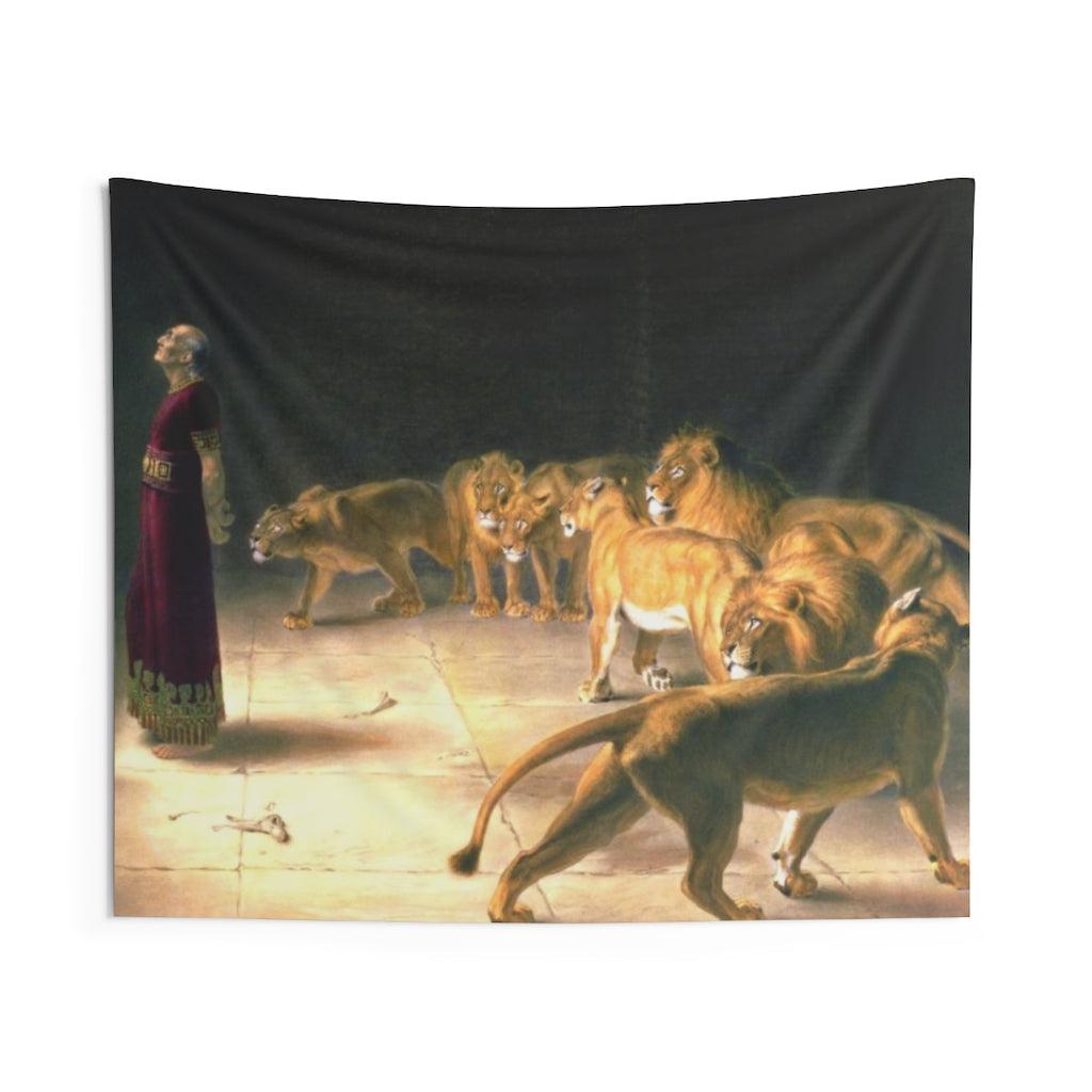 Daniel Answer To The King In The Lions Den By Briton Riviere Wall Tapestry - Art Unlimited