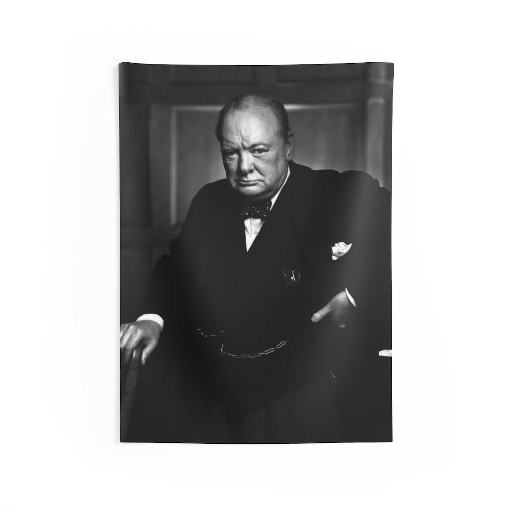 Winston Churchill Portrait Wall Tapestry - Art Unlimited