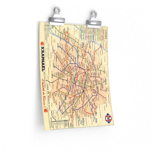 Paris Metro Underground Map Print Poster - Art Unlimited