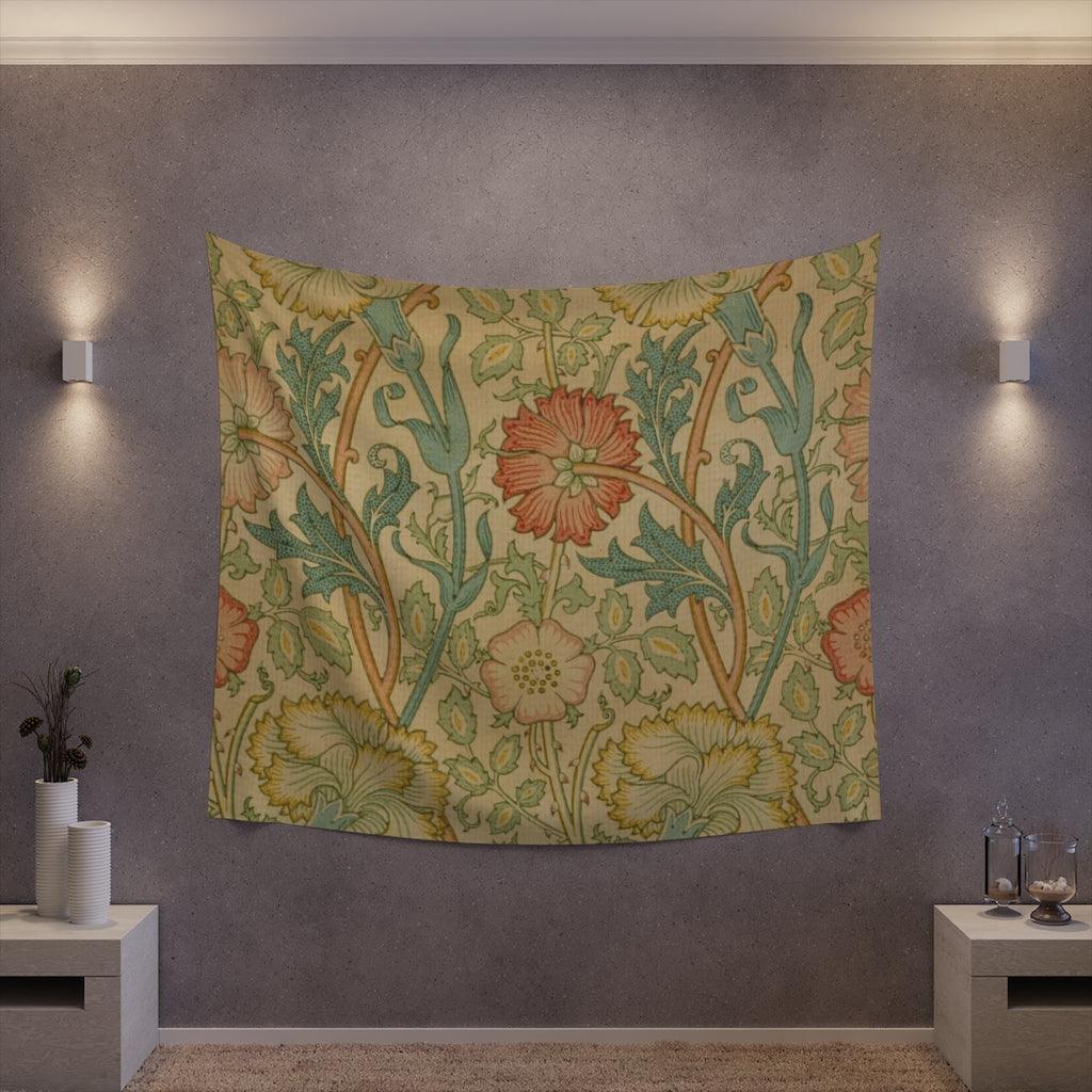 William Morris Pink And Rose Wall Tapestry - Art Unlimited