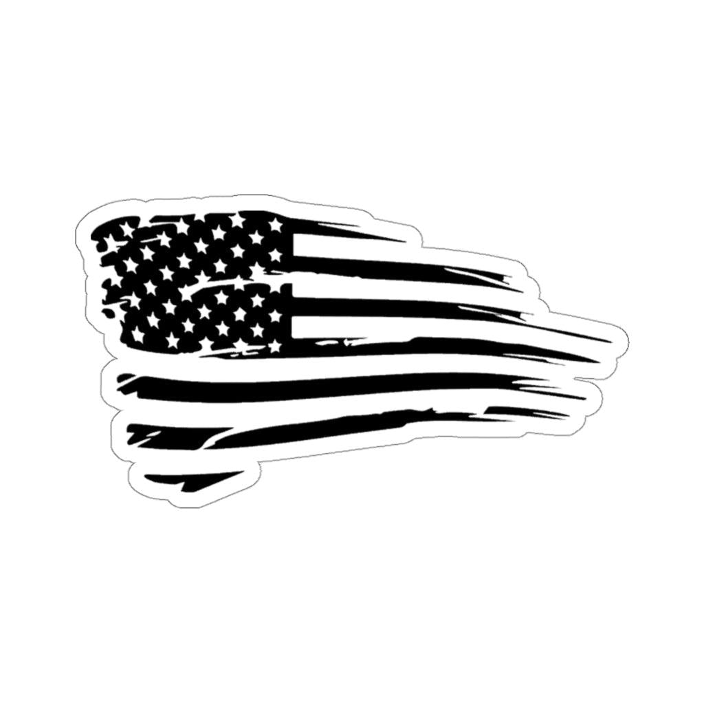 Distressed Tattered American Flag Sticker - Art Unlimited