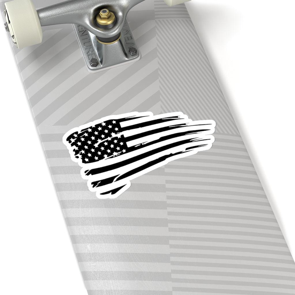 Distressed Tattered American Flag Sticker - Art Unlimited