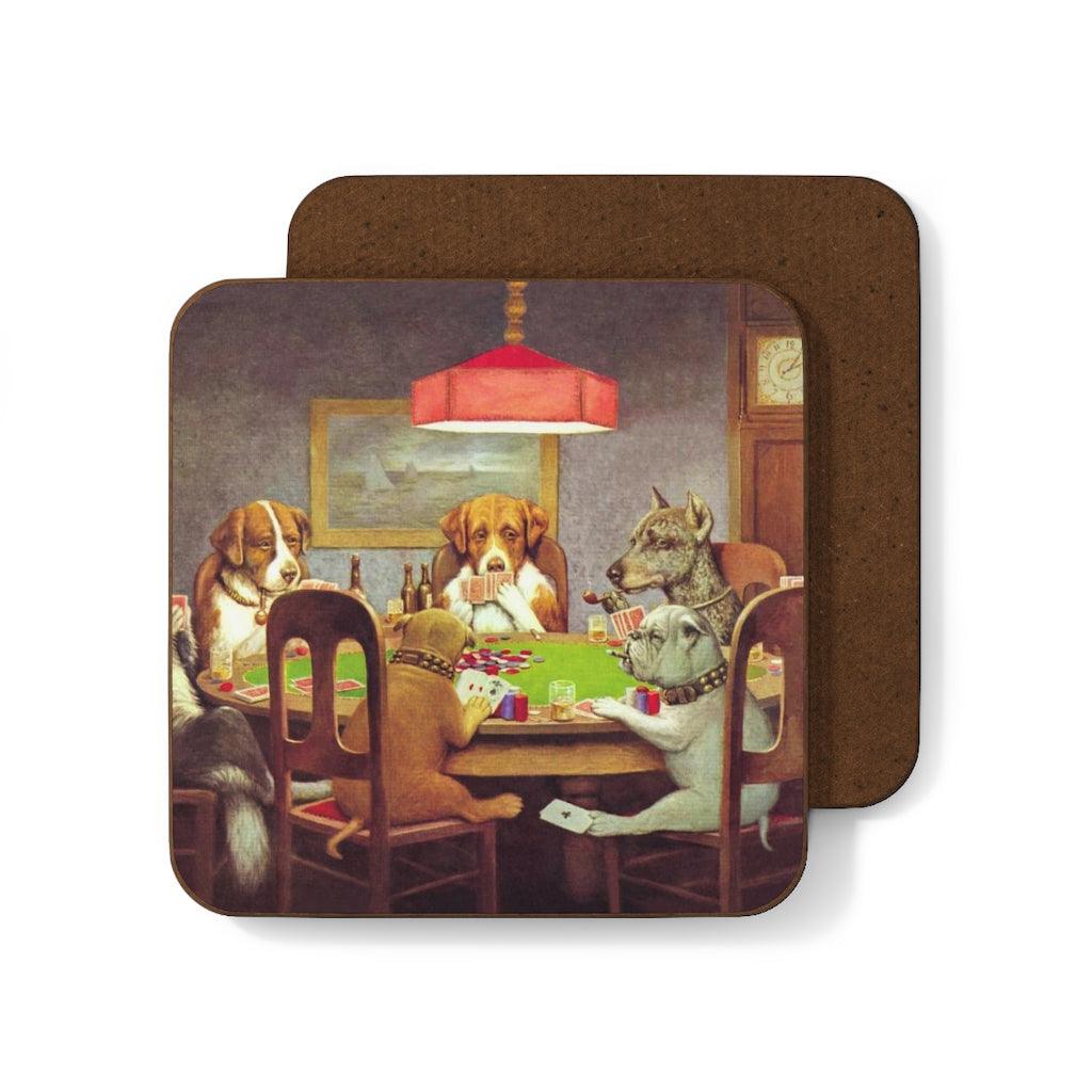 Dogs Playing Poker By Coolidge Hardboard Back Coaster - Art Unlimited
