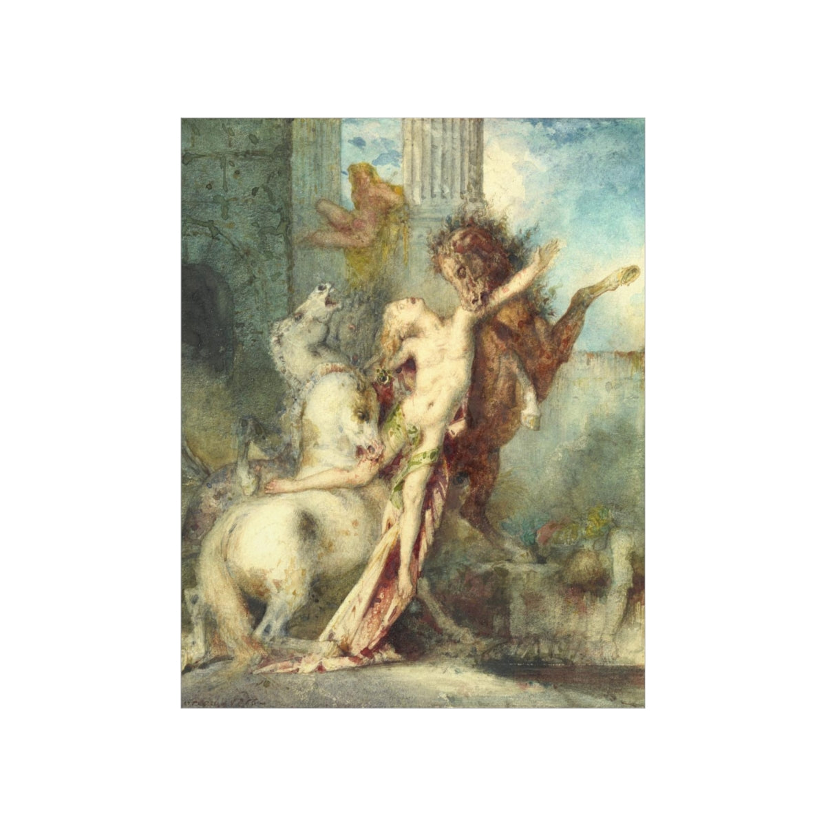 Diomedes Devoured By Horses - Gustave Moreau Print Poster