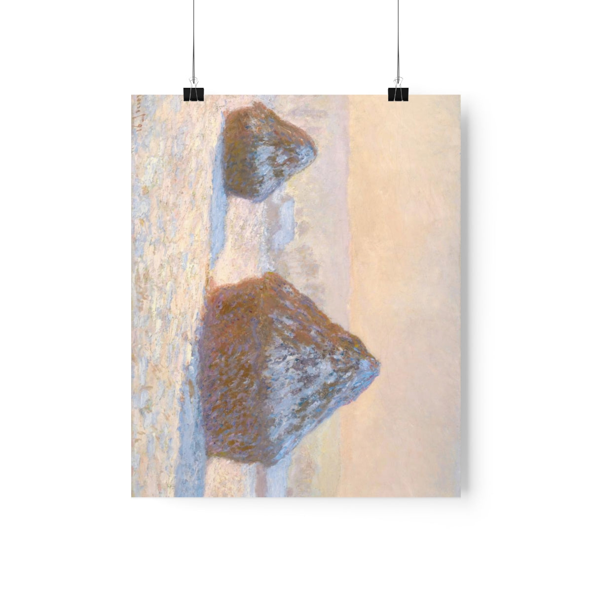 Claude Monet Wheatstacks Snow Effect Morning 1891 Print Poster