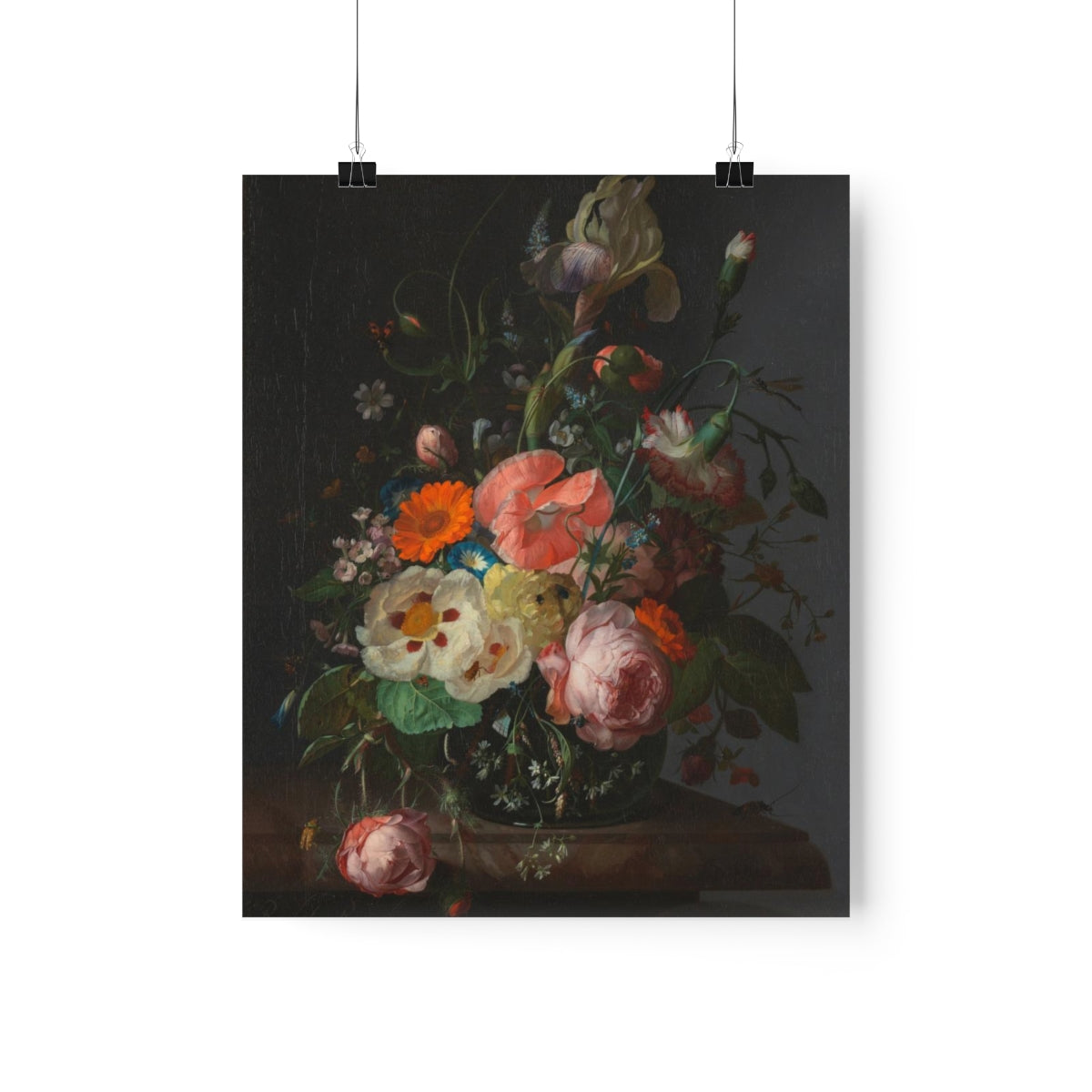 Rachel Ruysch - Still Life With Flowers On A Marble Tabletop Print Poster