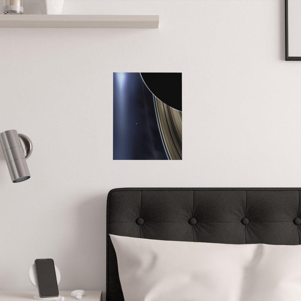 Earth From Saturn Rings Small Pale Blue Dot Print Poster - Art Unlimited