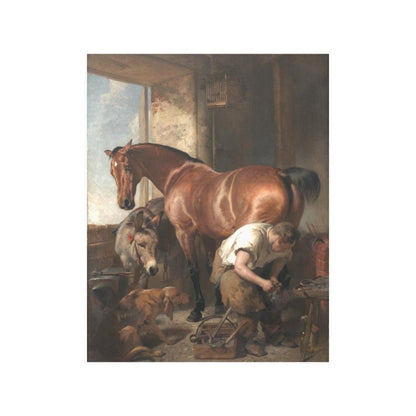 Edwin Henry Landseer - Shoeing 1844 Print Poster - Art Unlimited