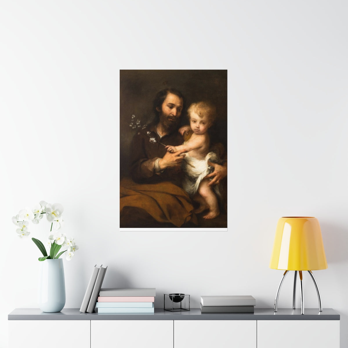 Saint Joseph And Baby Jesus Print Poster