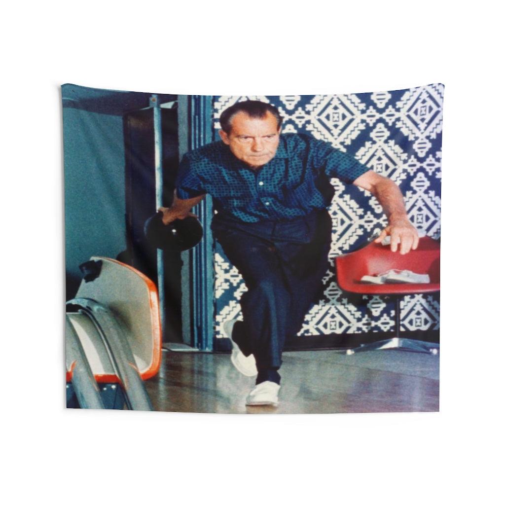 Richard Nixon Bowling Wall Tapestry - Art Unlimited