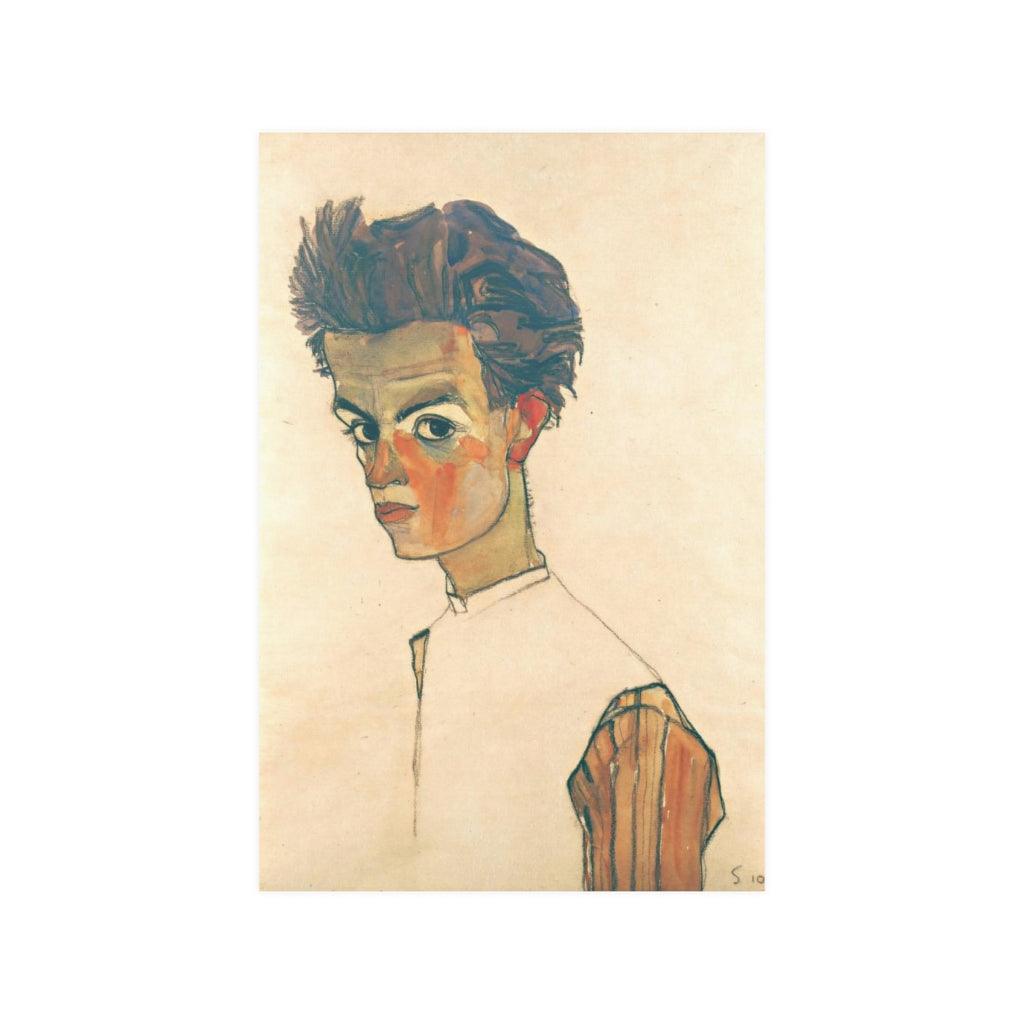 Egon Schiele - Self-Portrait Drawing Print Poster - Art Unlimited