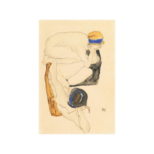 Egon Schiele Two Reclining Print Poster - Art Unlimited