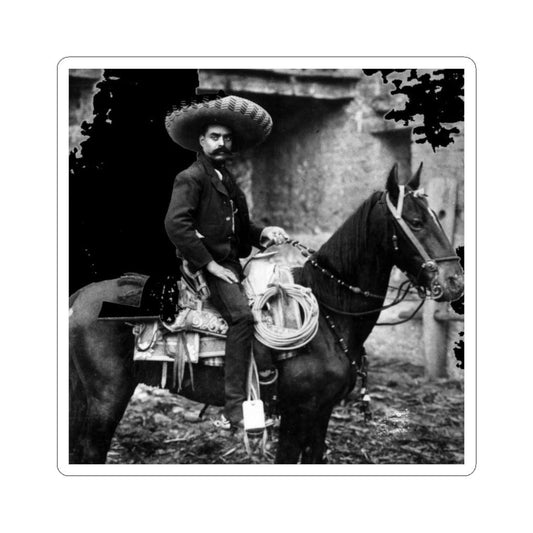 Emiliano Zapata On Horseback Sticker - Art Unlimited