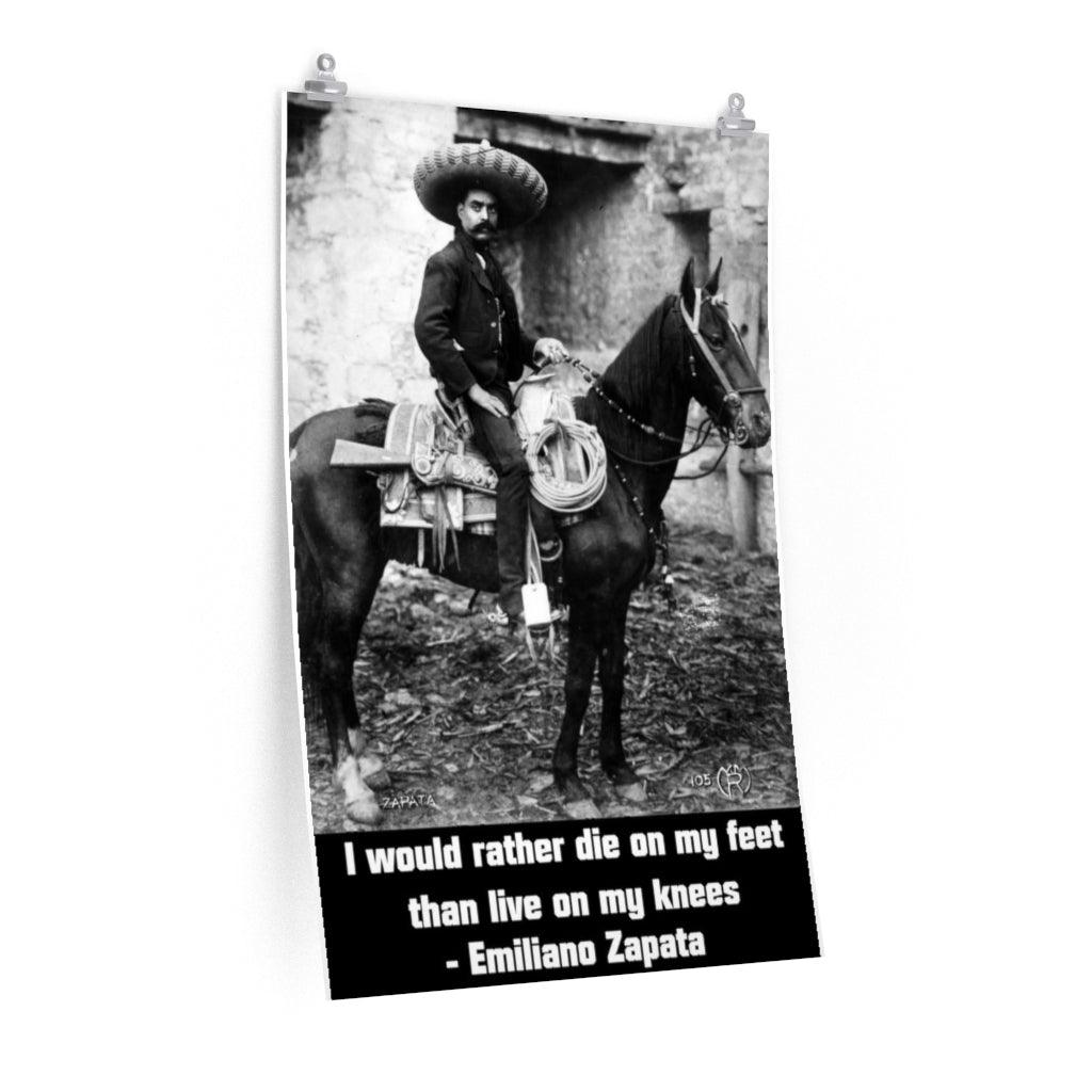 Emiliano Zapata Quote On Horseback Print Poster - Art Unlimited
