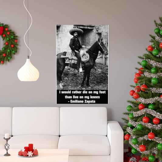 Emiliano Zapata Quote On Horseback Print Poster - Art Unlimited