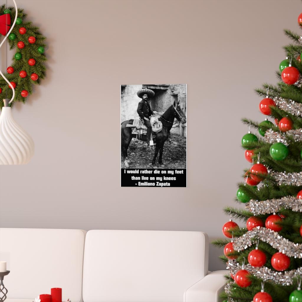 Emiliano Zapata Quote On Horseback Print Poster - Art Unlimited