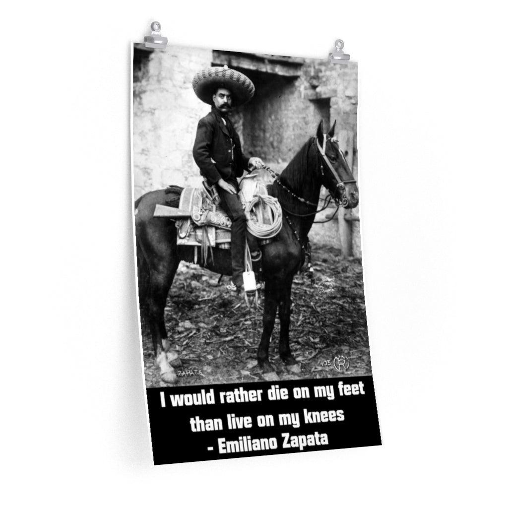 Emiliano Zapata Quote On Horseback Print Poster - Art Unlimited