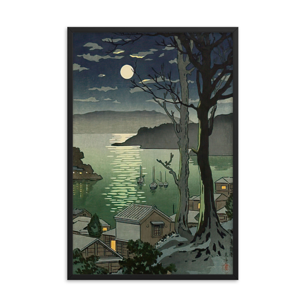Tsuchiya Koitsu Maizuru Harbor At Night Print Poster
