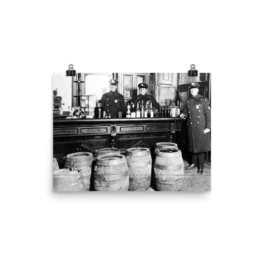 Prohibition - Speakeasy Police Raid Bootlegger - Moonshine Alcohol Print Poster