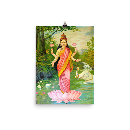 Lakshmi Hindu Goddess Restored Print Poster