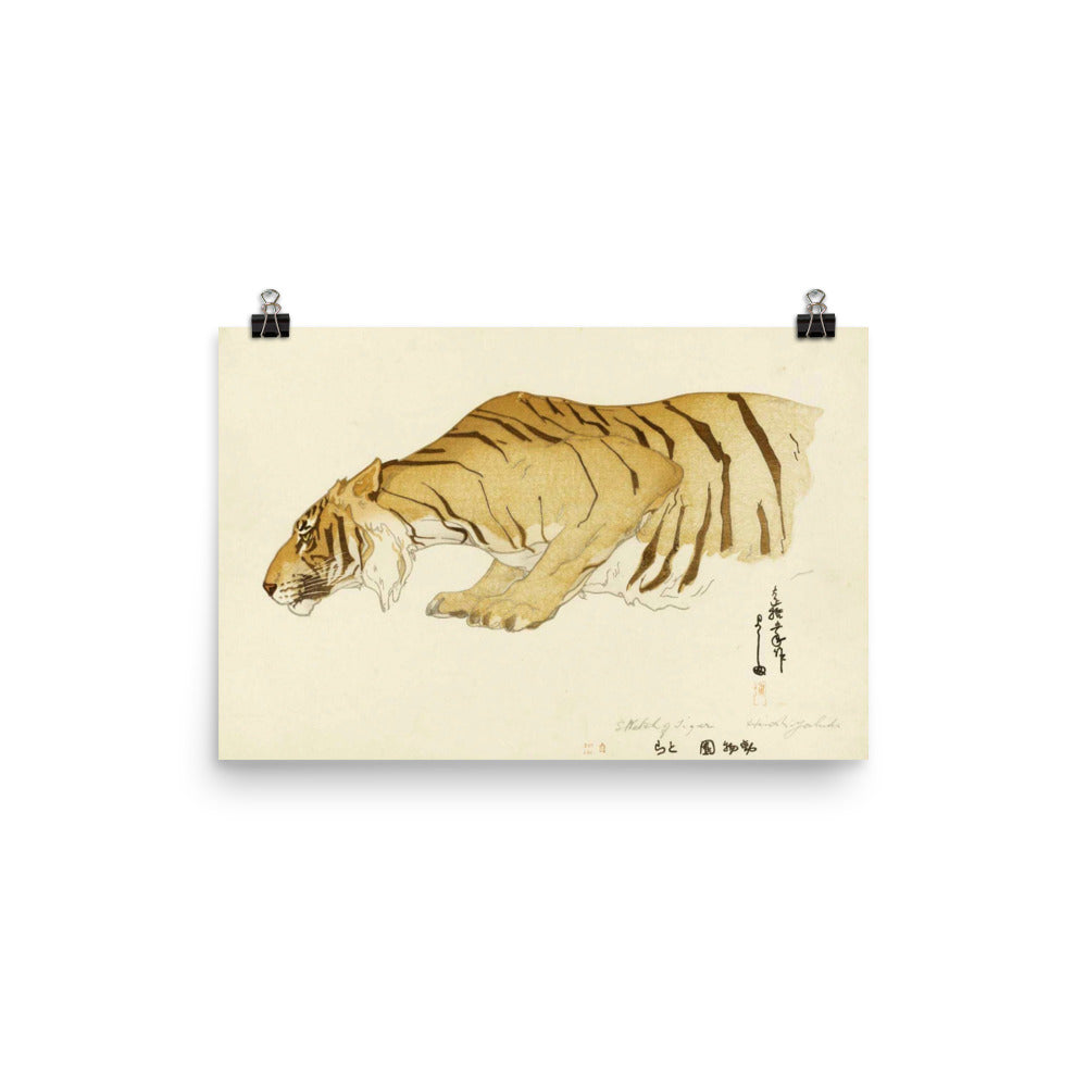 Sketch Of Tiger Dobutsu-En Tora Zoological Garden By Yoshida Hiroshi Print Poster