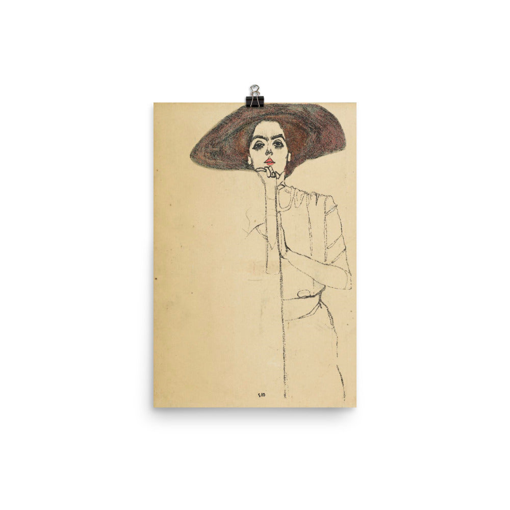 Egon Schiele - Portrait Of A Woman 1910 Print Poster