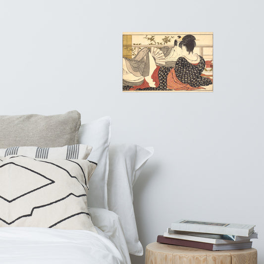 Lovers In An Upstairs Room From Utamakura - Poem Of The Pillow By Kitagawa Utamaro Print Poster