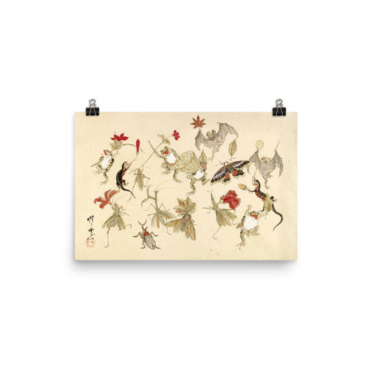 Dancing Forest Of Frogs By Kawanabe Kyosai 1879 Print Poster