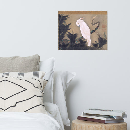 Ito Jakuchu - White Cockatoo On A Pine Branch Print Poster