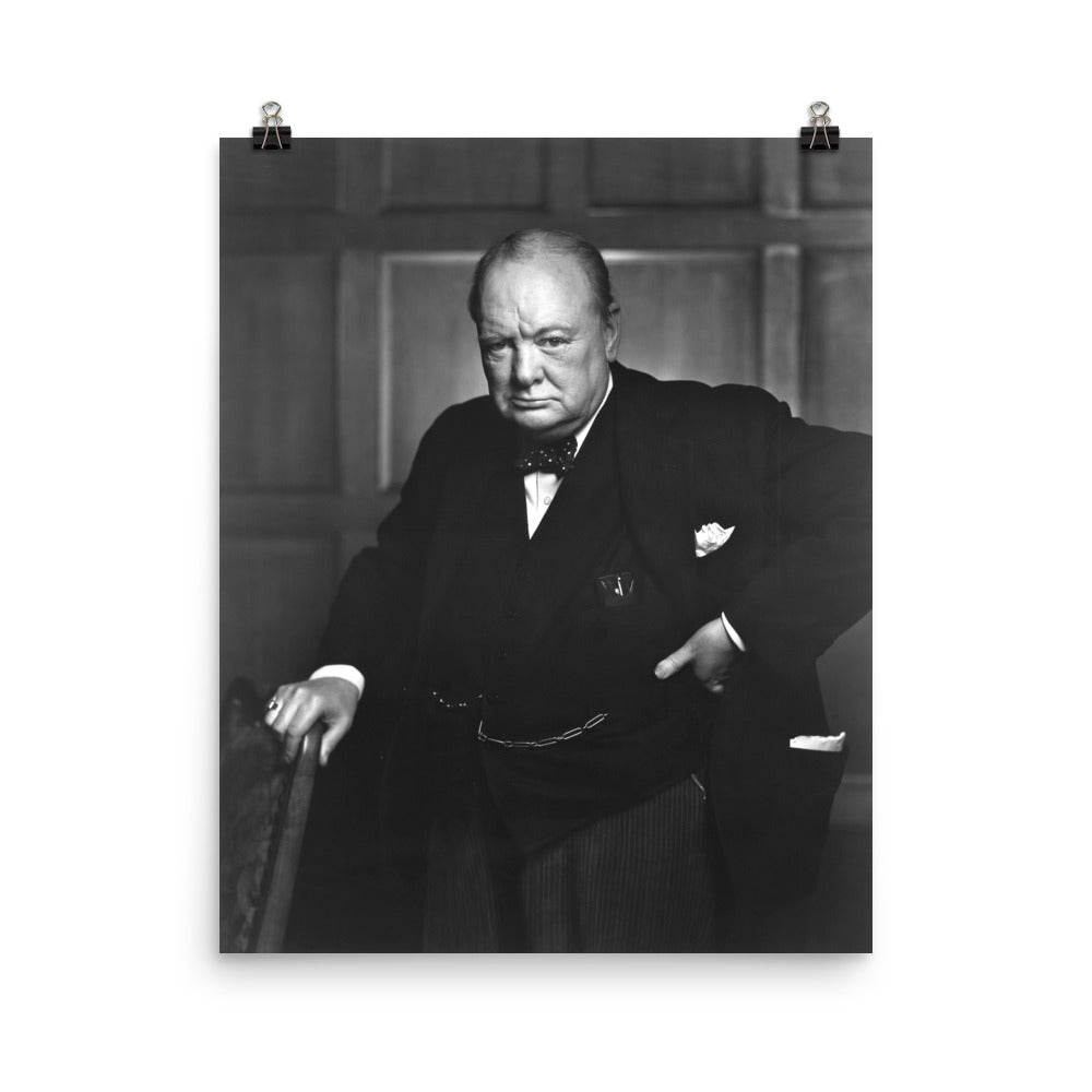 Winston Churchill Portrait Print Poster