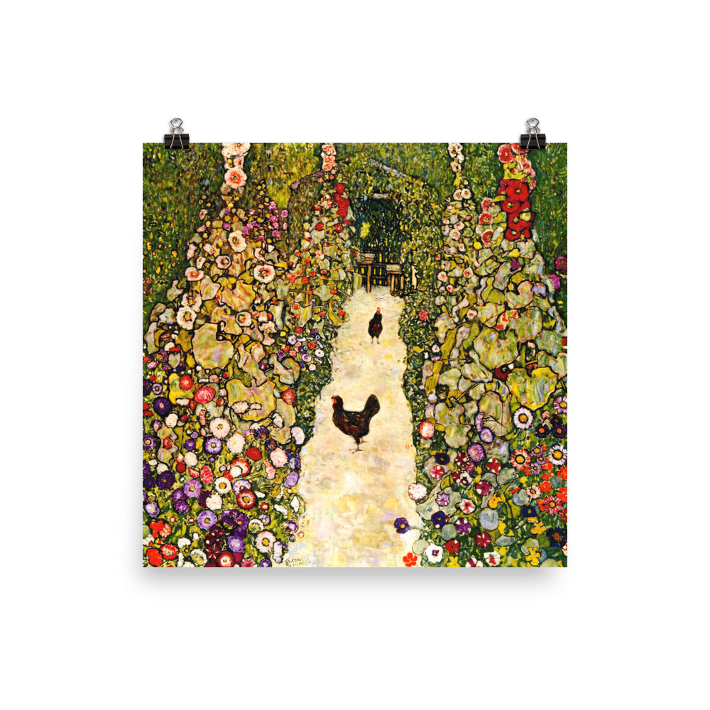 Gustav Klimt - Garden Path With Chickens Print Poster
