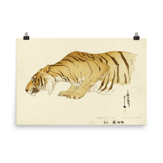 Sketch Of Tiger Dobutsu-En Tora Zoological Garden By Yoshida Hiroshi Print Poster