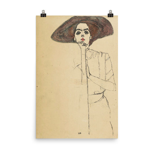 Egon Schiele - Portrait Of A Woman 1910 Print Poster