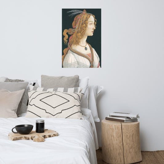 Sandro Botticelli Idealized Portrait Of A Lady (Portrait Of Simonetta Vespucci As Nymph) 1480 Print Poster