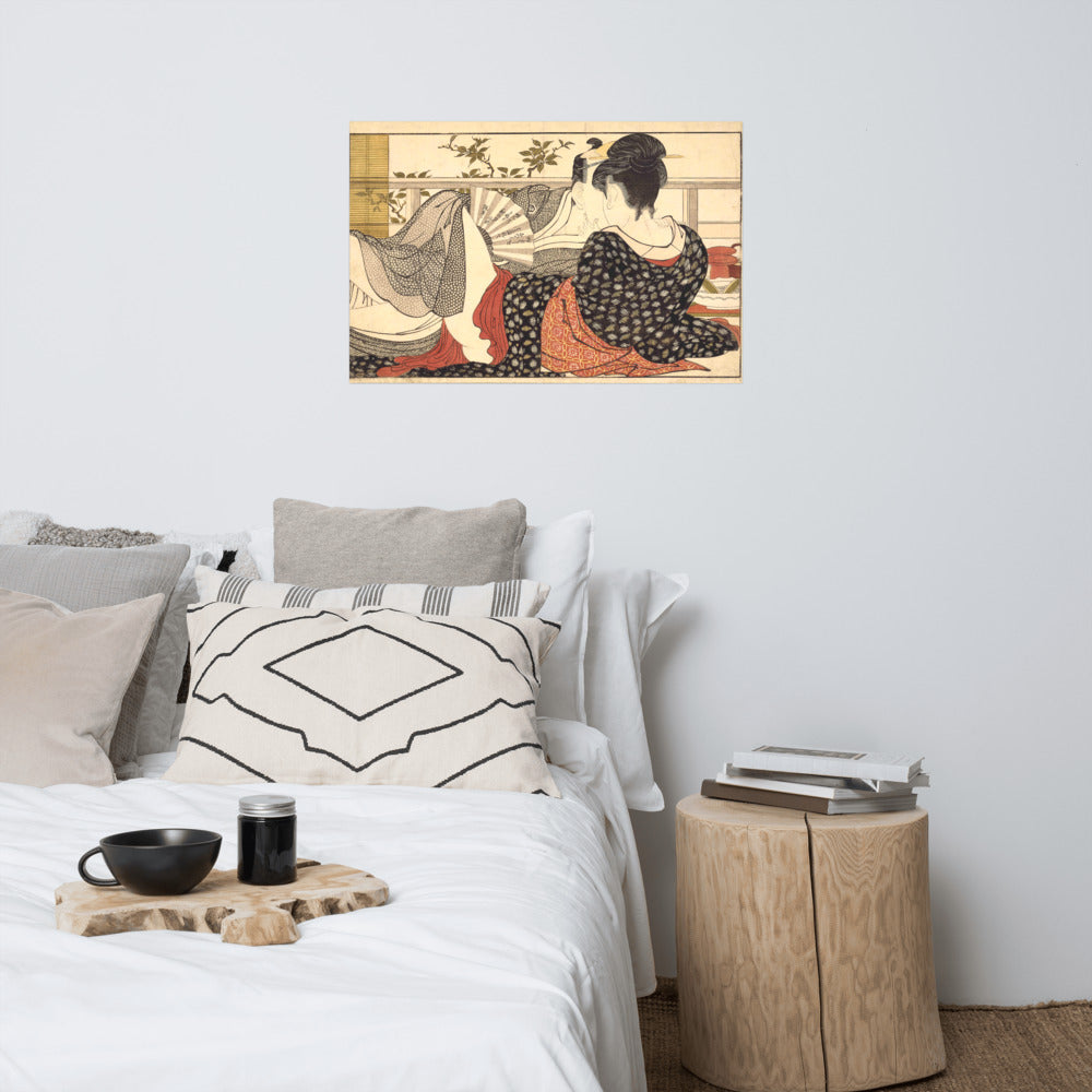 Lovers In An Upstairs Room From Utamakura - Poem Of The Pillow By Kitagawa Utamaro Print Poster