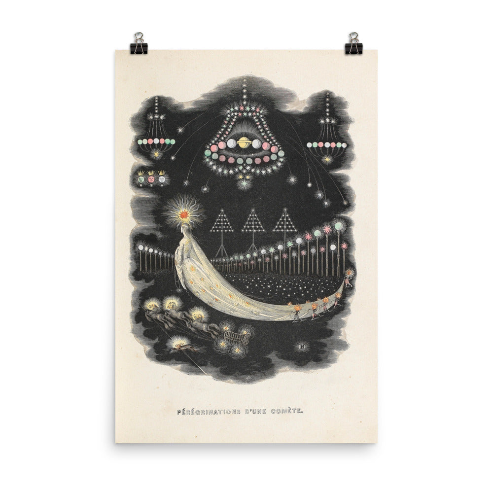 J. J. Grandville - Peregrinations of a Comet (1844) Original Vintage Print Poster