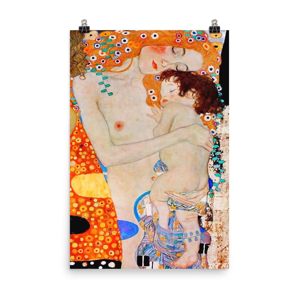 Gustav Klimt The Three Ages Of Woman Print Poster