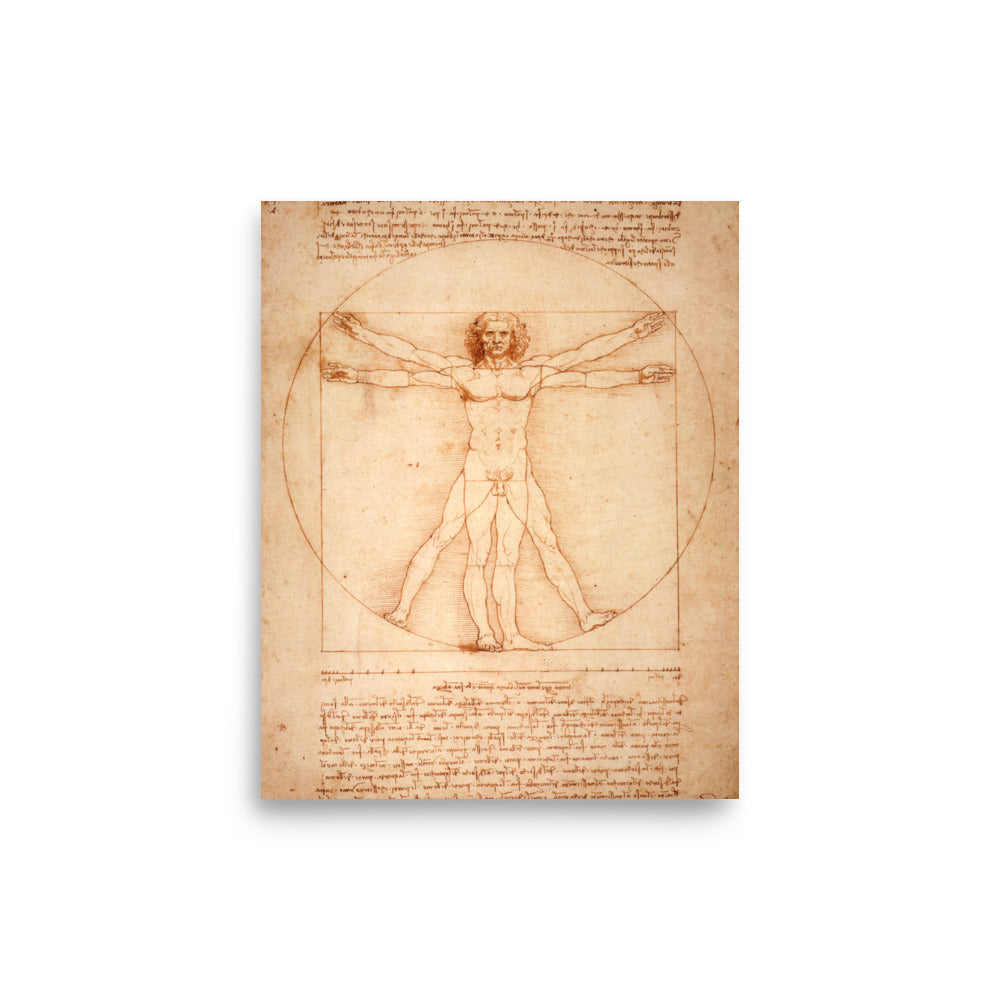 Vitruvian Man Drawing By Leonardo Da Vinci Print Poster