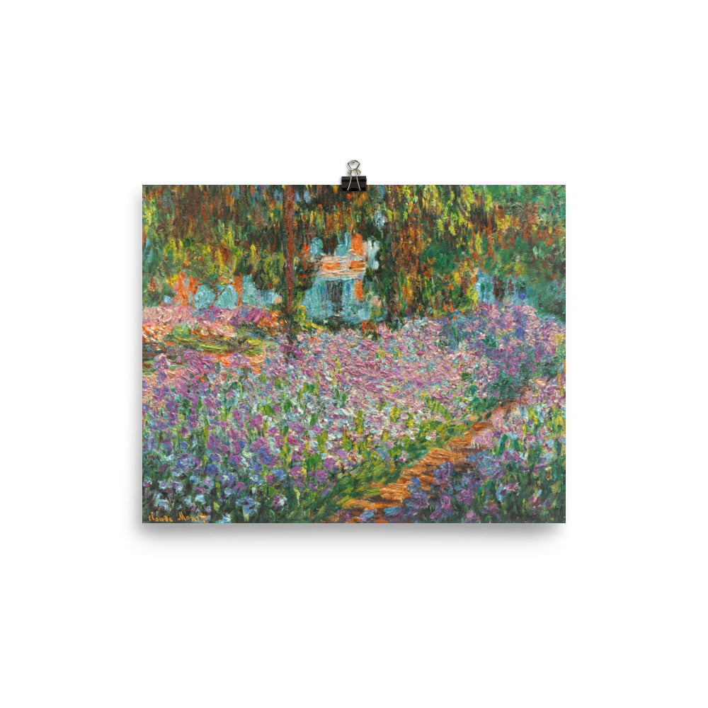 Garden At Giverny Irises By Claude Monet Print Poster