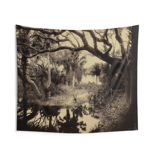 Live Oaks And Palmetto Everglades Florida 1886 - Vintage Photo By George Barker Wall Tapestry