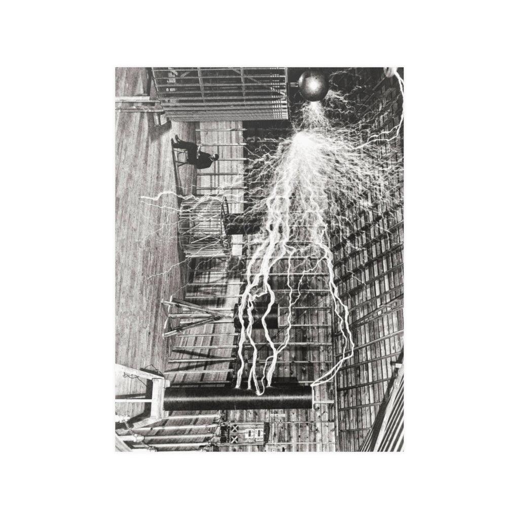 Nikola Tesla Lab Electricity Print Poster - Art Unlimited