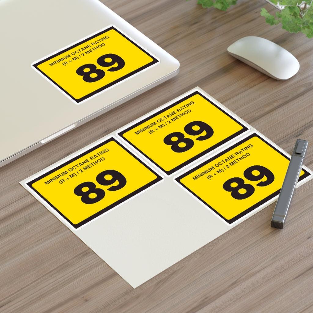 89 Octane Gas Sticker Sheet - Art Unlimited