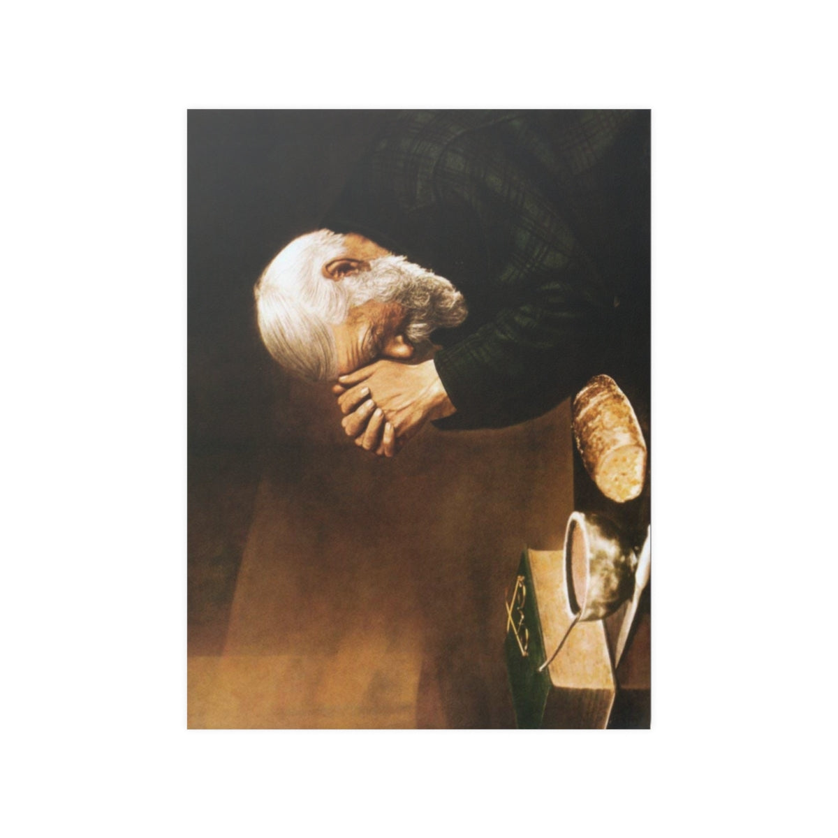 Eric Enstrom Grace Man Praying Over Bread (New High Resolution) Print Poster