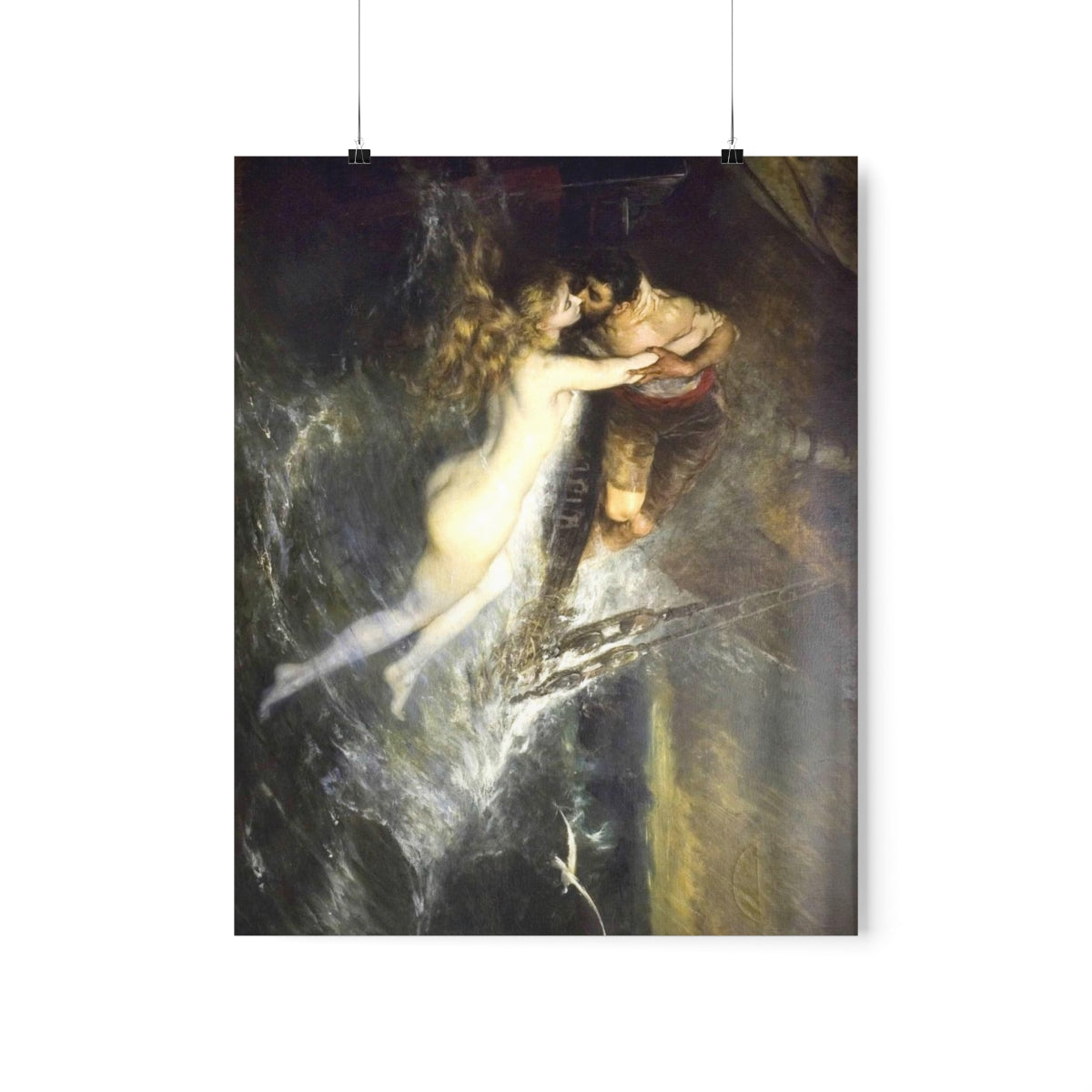 Gustav Wertheimer - The Kiss Of The Siren 1882 Print Poster