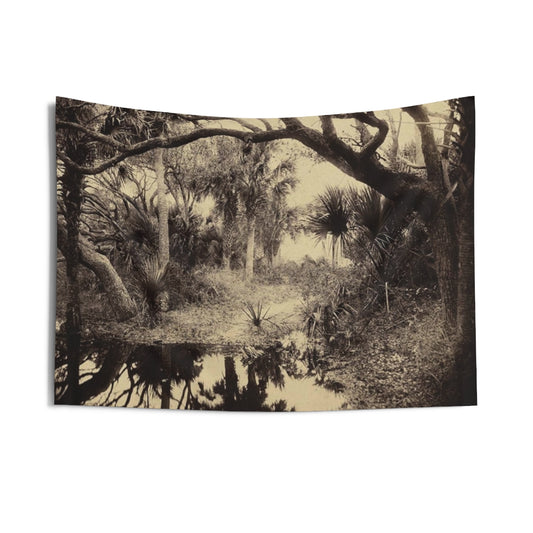 Live Oaks And Palmetto Everglades Florida 1886 - Vintage Photo By George Barker Wall Tapestry