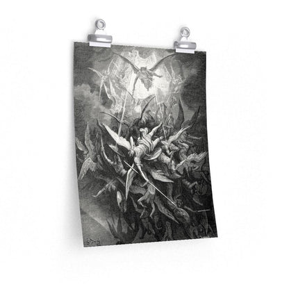 Fall Of The Rebel Angels Engraving By Gustave Dore Print Poster - Art Unlimited