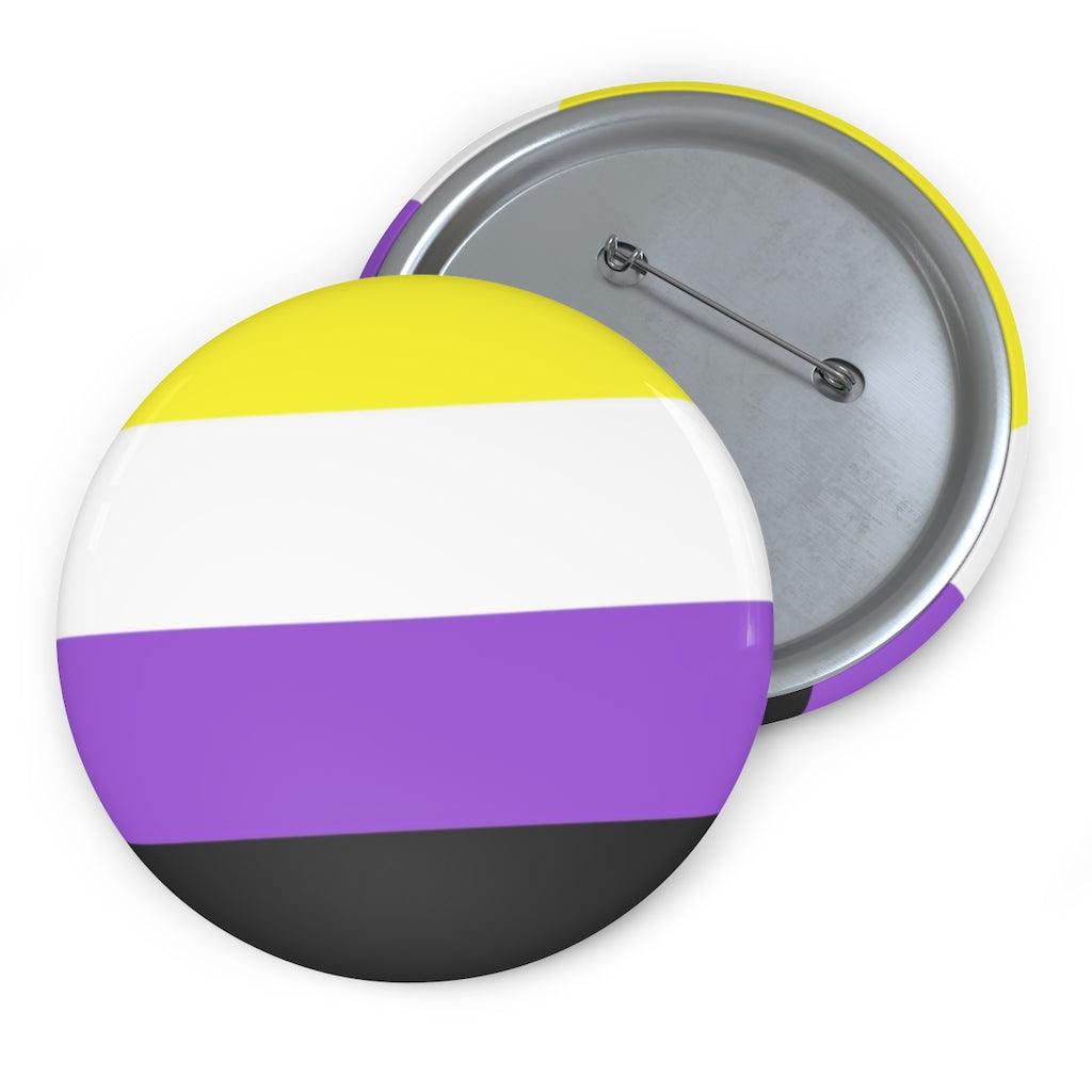Nonbinary Pride Flag (3 Inches) Pin Button - Art Unlimited