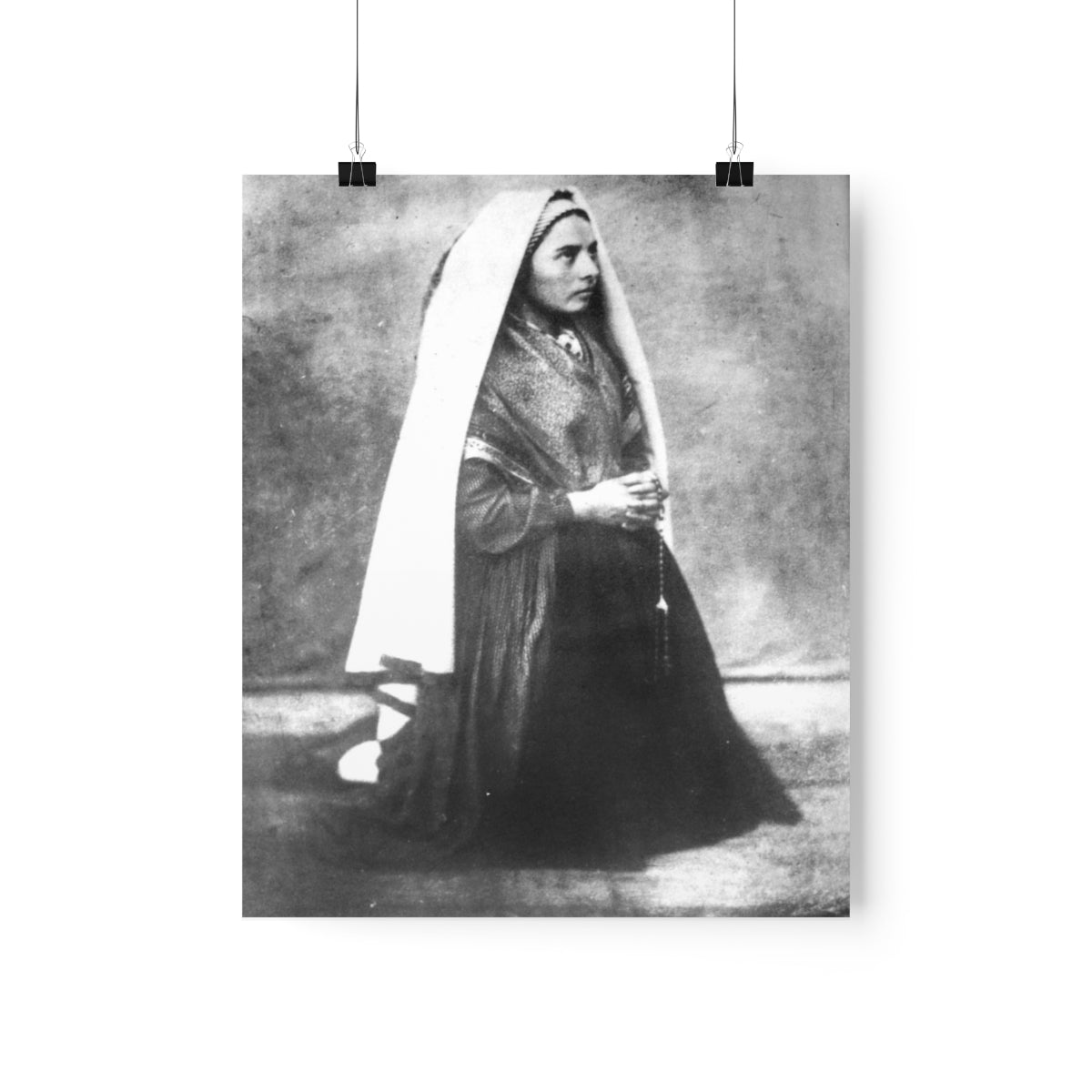 Saint Bernadette With Rosary 1861 Print Poster