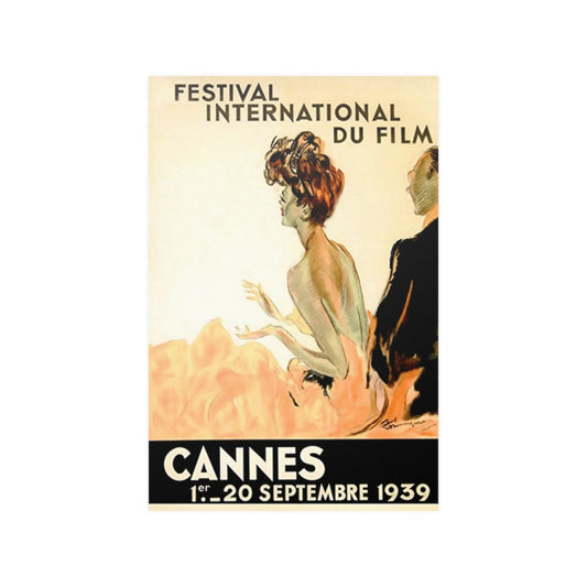 Festival International Du Film Fest 1939 Cannes Movie Fashion Couple Vintage Print Poster - Art Unlimited